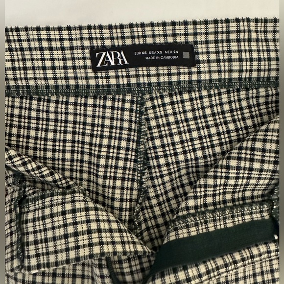 Zara green gingham stretch leggings - Picture 3 of 5